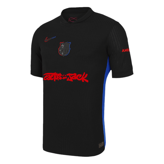 Camisola de futebol Jogador Barcelona vs Travis Scott, camisola alternativa 2025/26