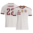 Versão do Jogador CUBARSÍ #22 Spain Fora Copa do Mundo Futebol Camisas 2026 Branco