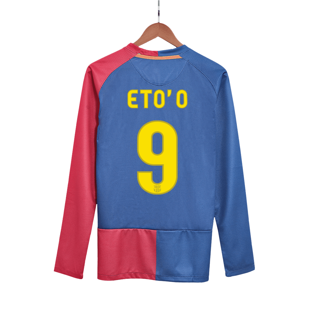 ETO'O #9 Barcelona Retro Jersey Home Camisola de futebol de manga comprida 2008/09 - Final da UCL 20