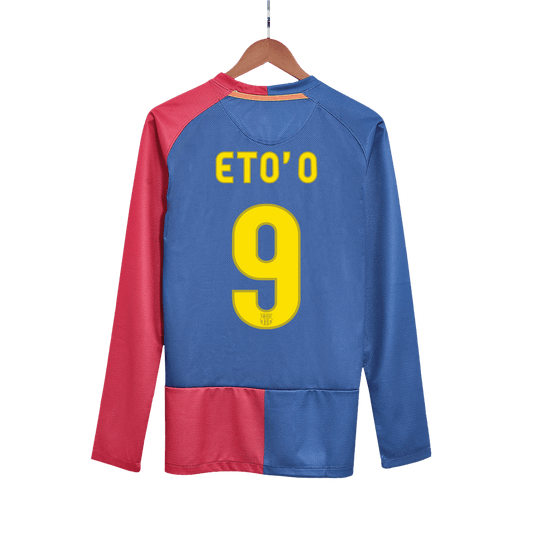ETO'O #9 Barcelona Retro Jersey Home Camisola de futebol de manga comprida 2008/09 - Final da UCL 20