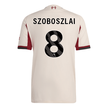 Jogador SZOBOSZLAI #8 Liverpool Fora Futebol Camisas 2025/26 Branco