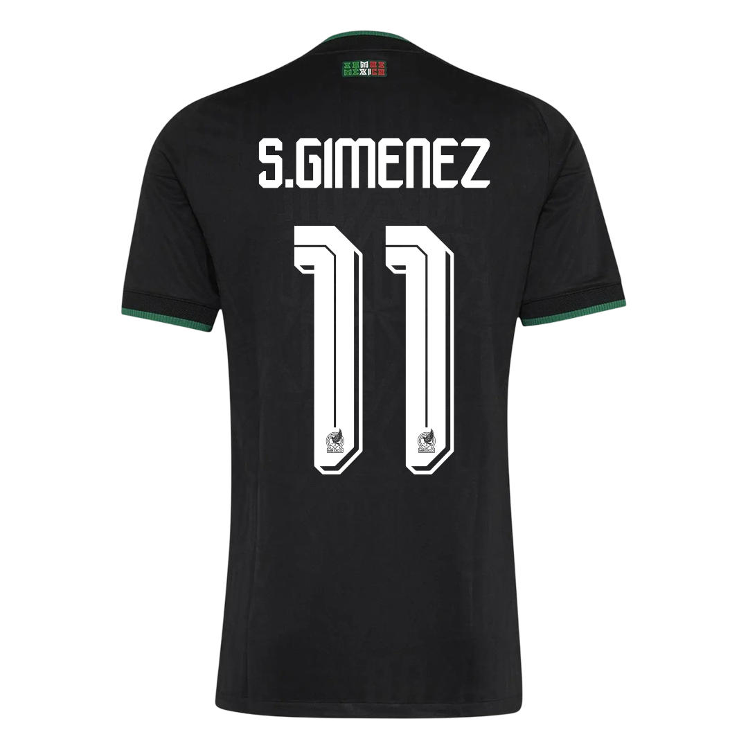 Versão do Jogador S.GIMENEZ #11 México Terceira Copa do Mundo Futebol Camisas 2026 Preto