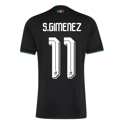 Versão do Jogador S.GIMENEZ #11 México Terceira Copa do Mundo Futebol Camisas 2026 Preto