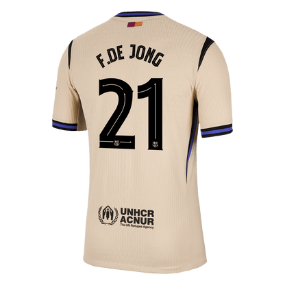 Jogador DE JONG #21 Barcelona Fora UCL Futebol Camisas 2025/26 Amarelo