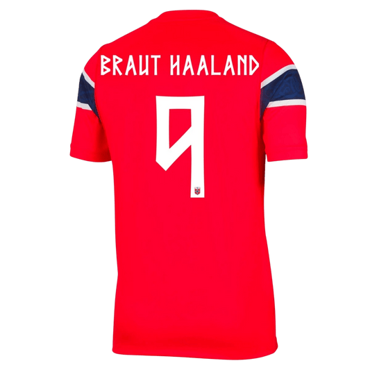Versão do Jogador BRAUT HAALAND #9 Noruega Casa Copa do Mundo Futebol Camisas 2026 Vermelho