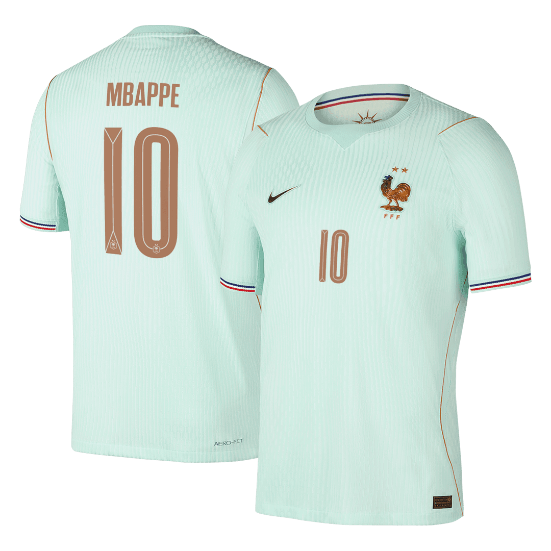 Versão do Jogador MBAPPE #10 França Fora Copa do Mundo Futebol Camisas 2026 Verde