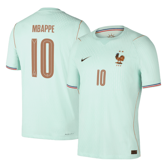Versão do Jogador MBAPPE #10 França Fora Copa do Mundo Futebol Camisas 2026 Verde